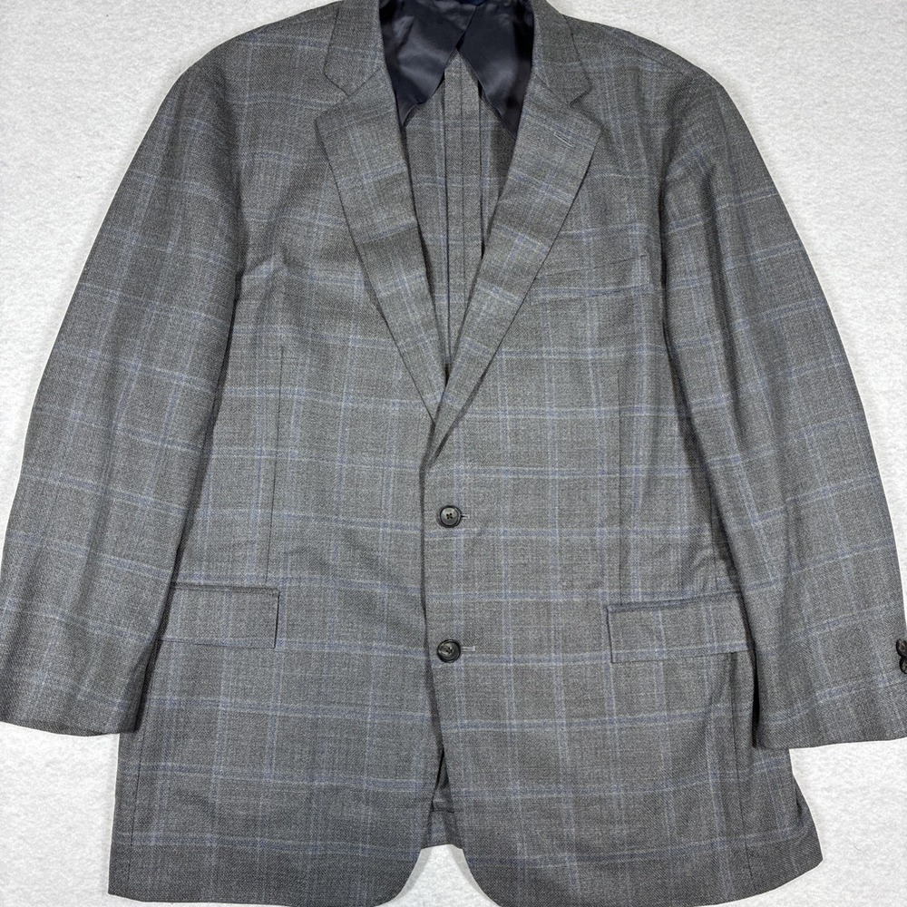 Brooks Brothers Regent Sit Jacket Unstructure 44R Gray Windowpane Reda Wool FLAW